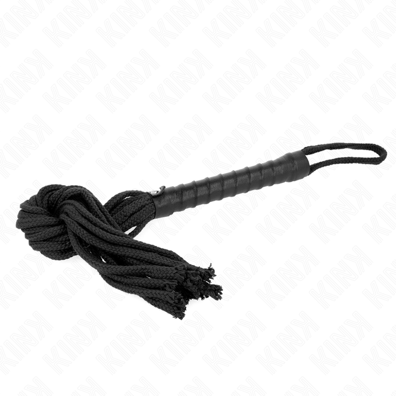 Black BDSM Rope Whip - 56 cm