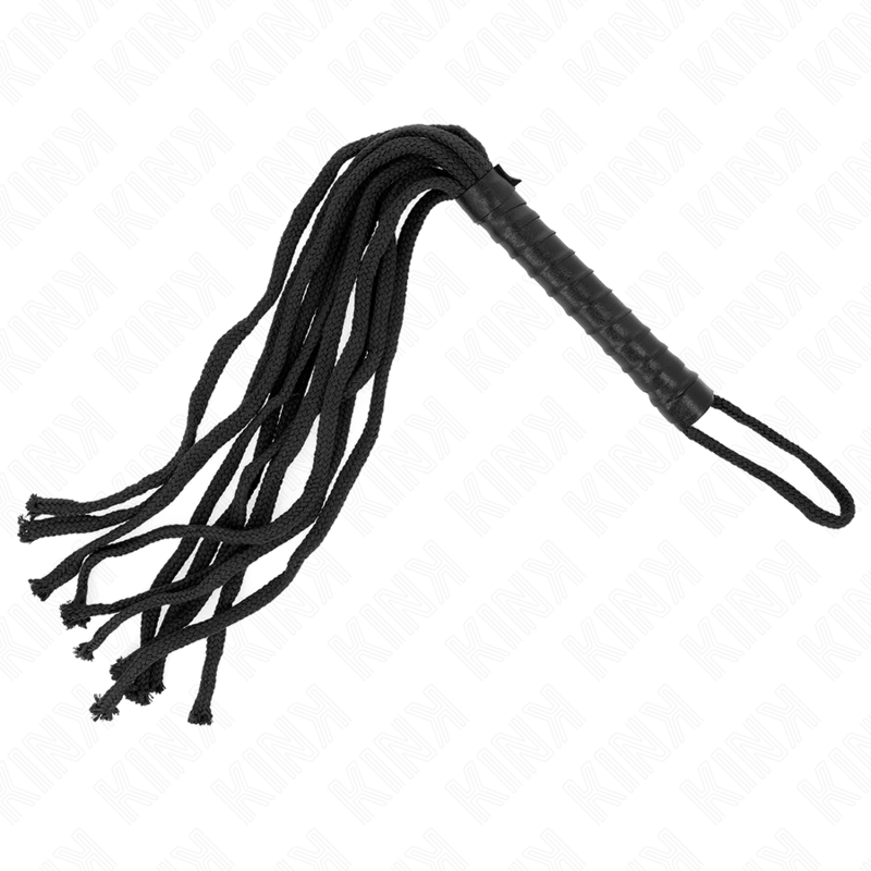 Black BDSM Rope Whip - 56 cm