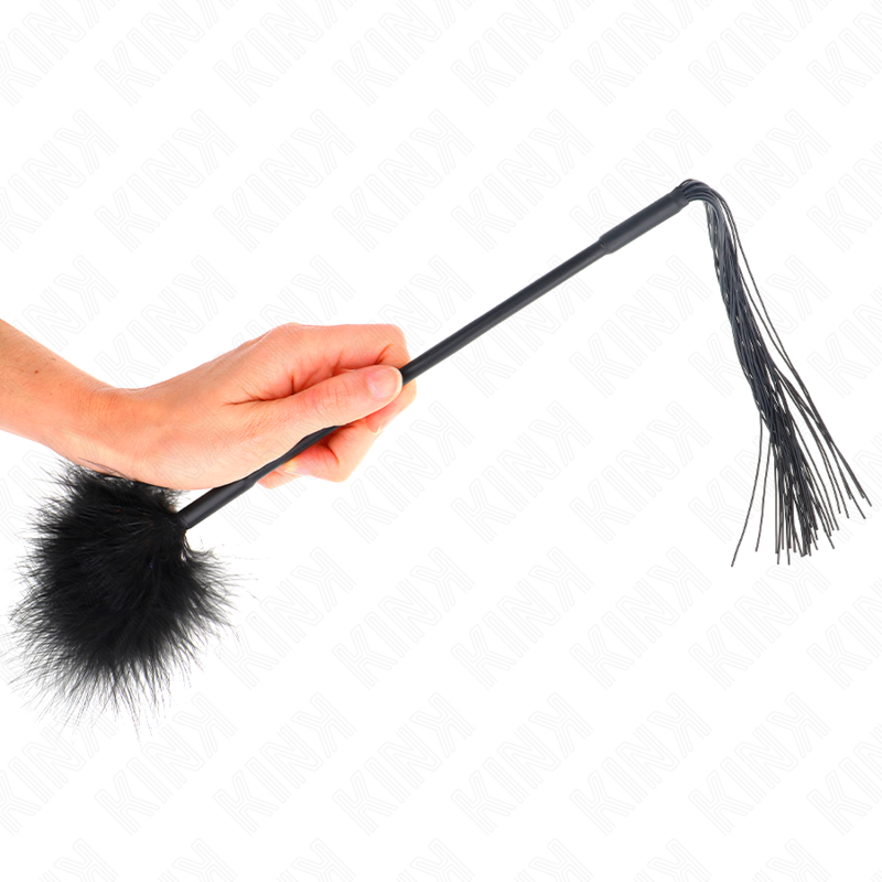 Elegante Látigo de Silicona y Plumas 47cm