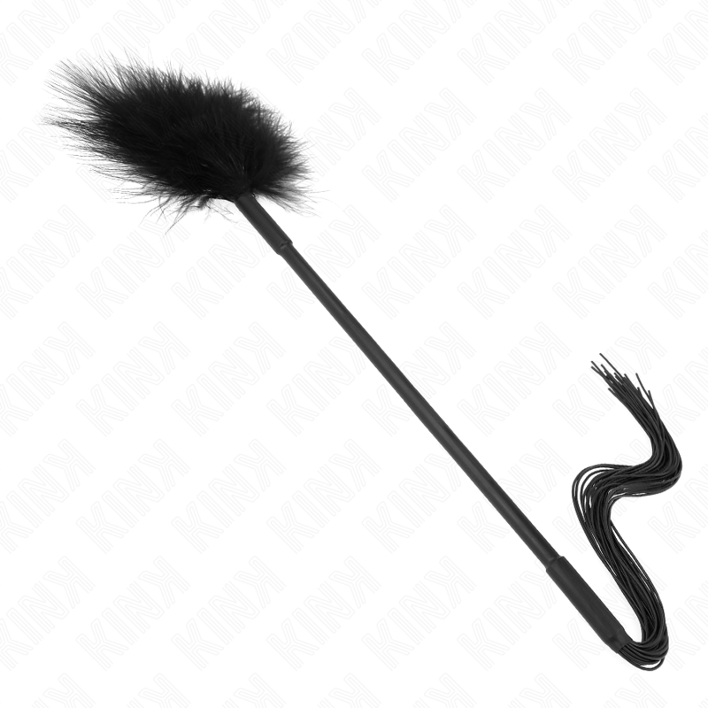 Elegante Látigo de Silicona y Plumas 47cm