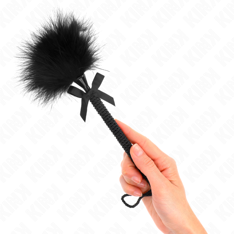 Látigo de cuerda de nylon con plumas para cosquilleo 25cm