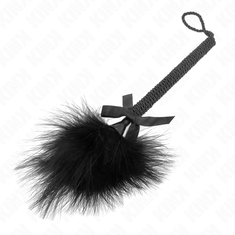 Látigo de cuerda de nylon con plumas para cosquilleo 25cm