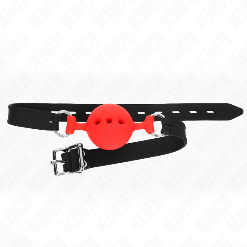 Adjustable Full Silicone Ball Gag Red