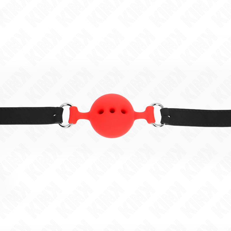 Adjustable Full Silicone Ball Gag Red