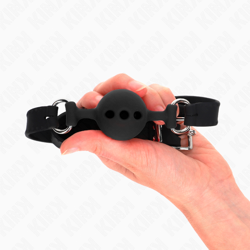 Black Silicone Ball Gag with Adjustable Strap