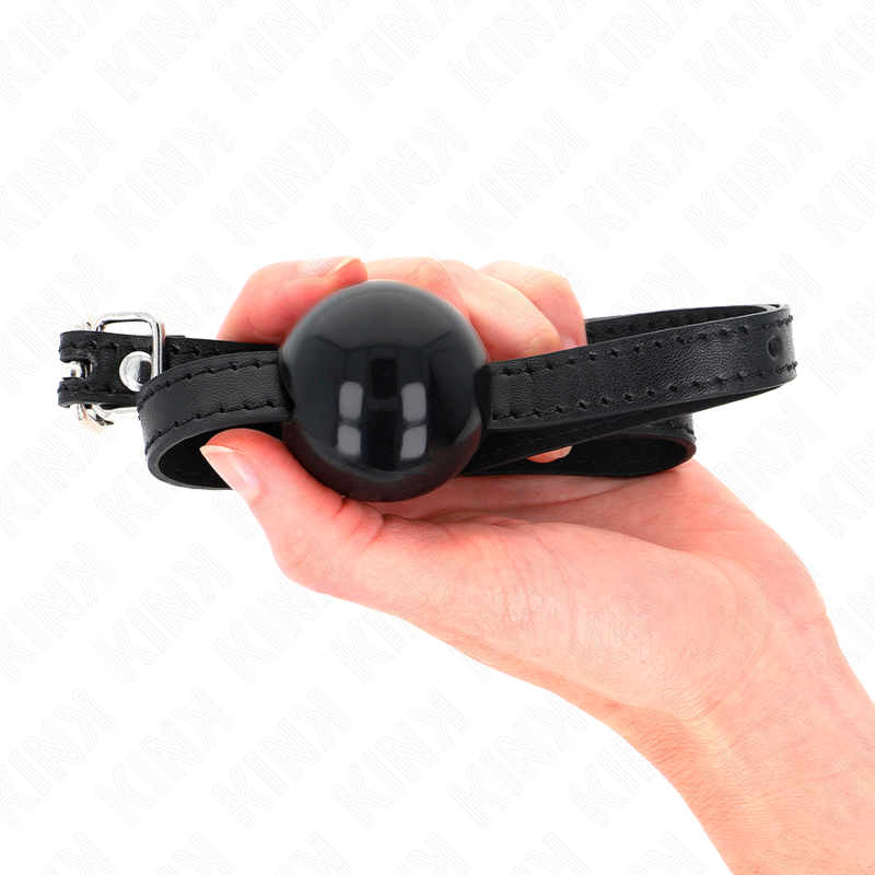 Black 4cm Ball Gag with Leather Strap