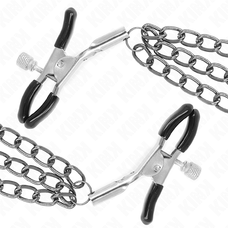 Black Triple Chain Nipple Clamps