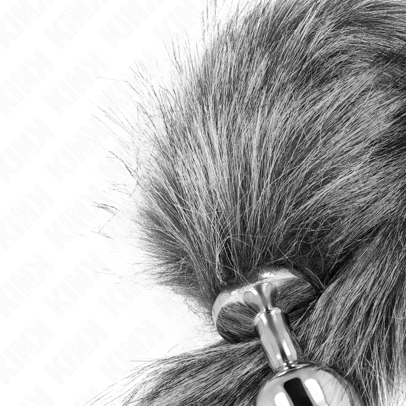 Plug Anal de Cola de Gato Gris Medio