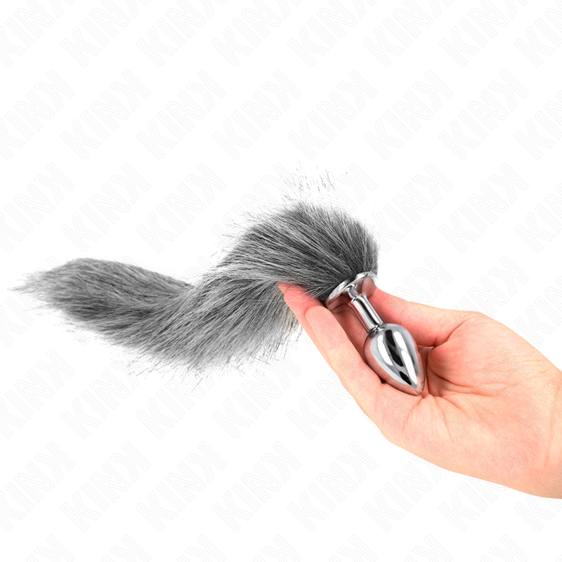 Grey Cat Tail Anal Plug (Small 7x3cm)