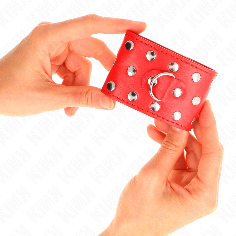 Red Riveted Adjustable Wrist Restraints