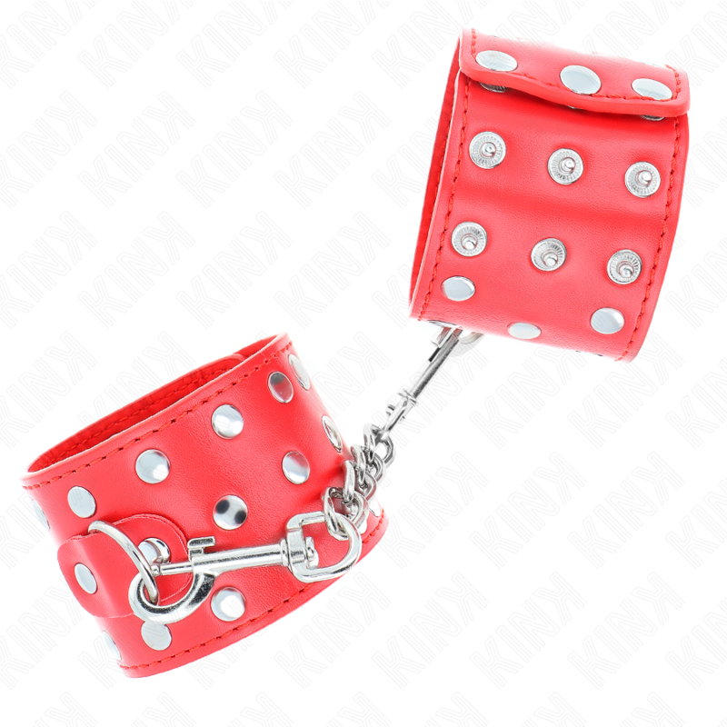 Red Riveted Adjustable Wrist Restraints