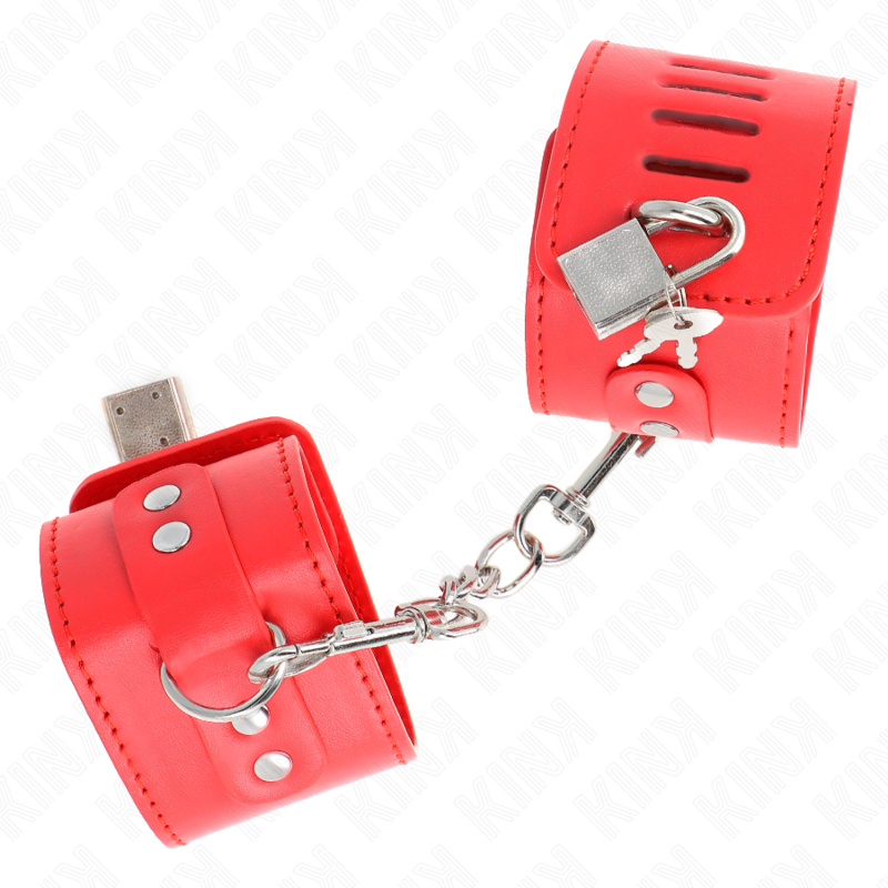 Red Adjustable Wrist Restraints w/ Padlock