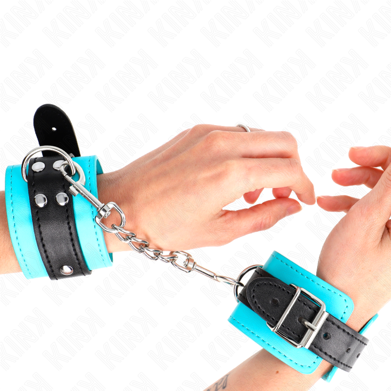 Blue Fur Lined Hook Wrist Restraints