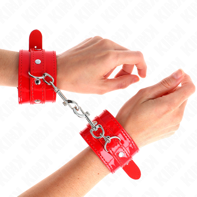 Adjustable Red Shiny Bondage Handcuffs