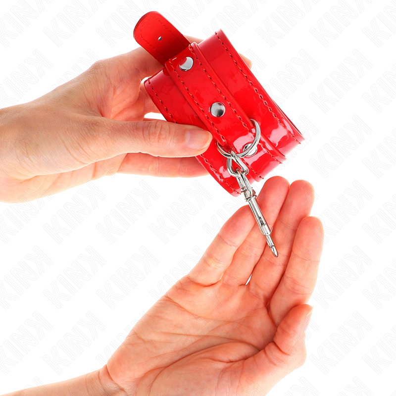 Adjustable Red Shiny Bondage Handcuffs