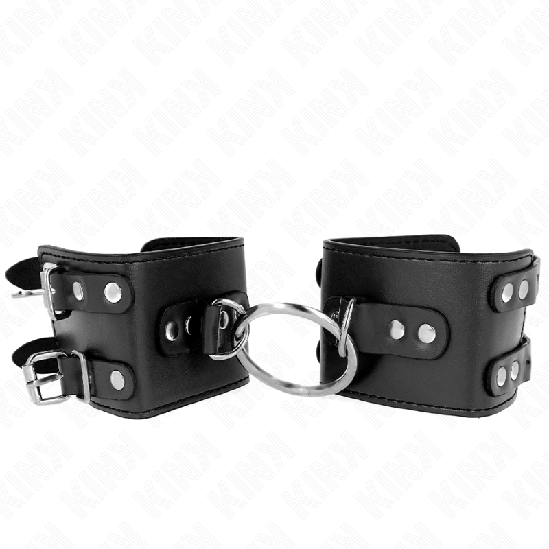 Black Adjustable Wrist Restraints With Ring