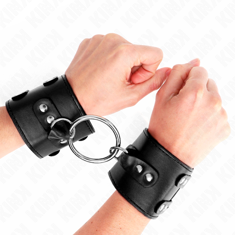 Black Adjustable Wrist Restraints With Ring