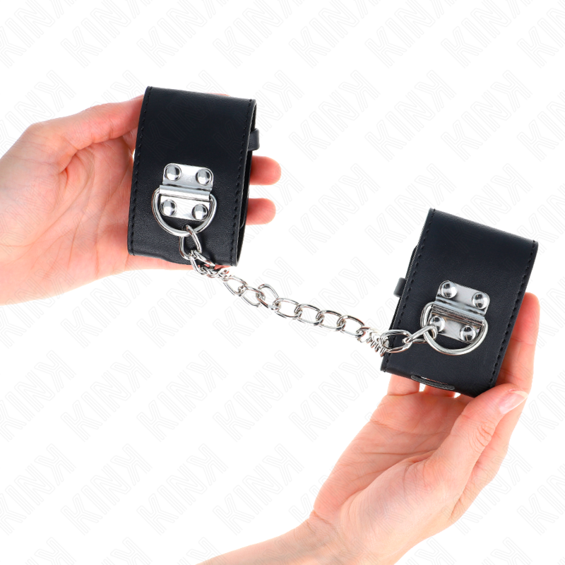Black Adjustable Wrist Restraints with Chain