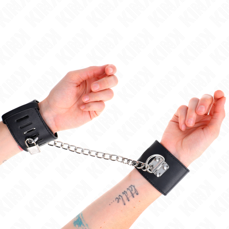 Black Adjustable Wrist Restraints with Chain