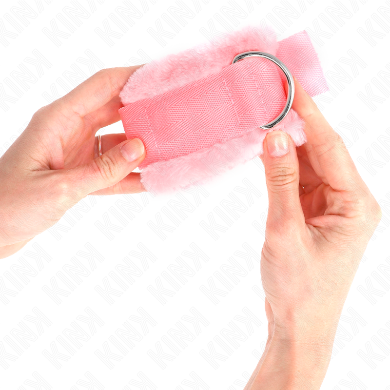 Esposas de Muñeca Ajustables Peludas Rosadas