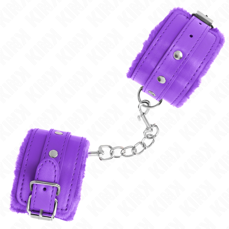 Luxurious Fur Lined Purple Wrist Restraints