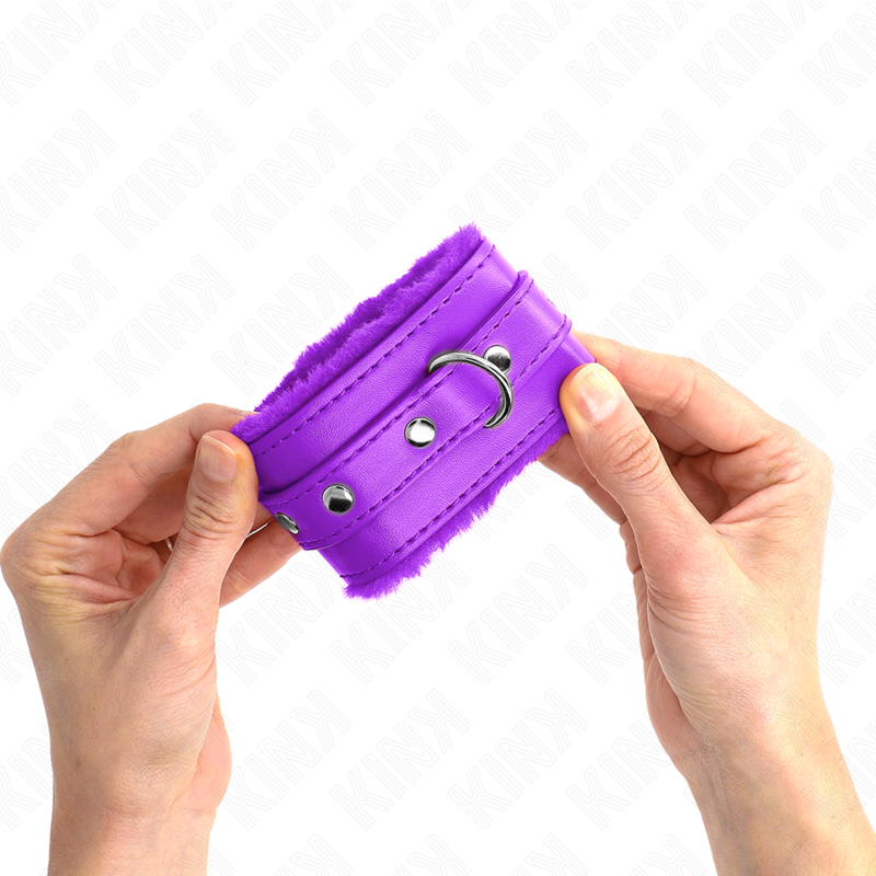 Luxurious Fur Lined Purple Wrist Restraints