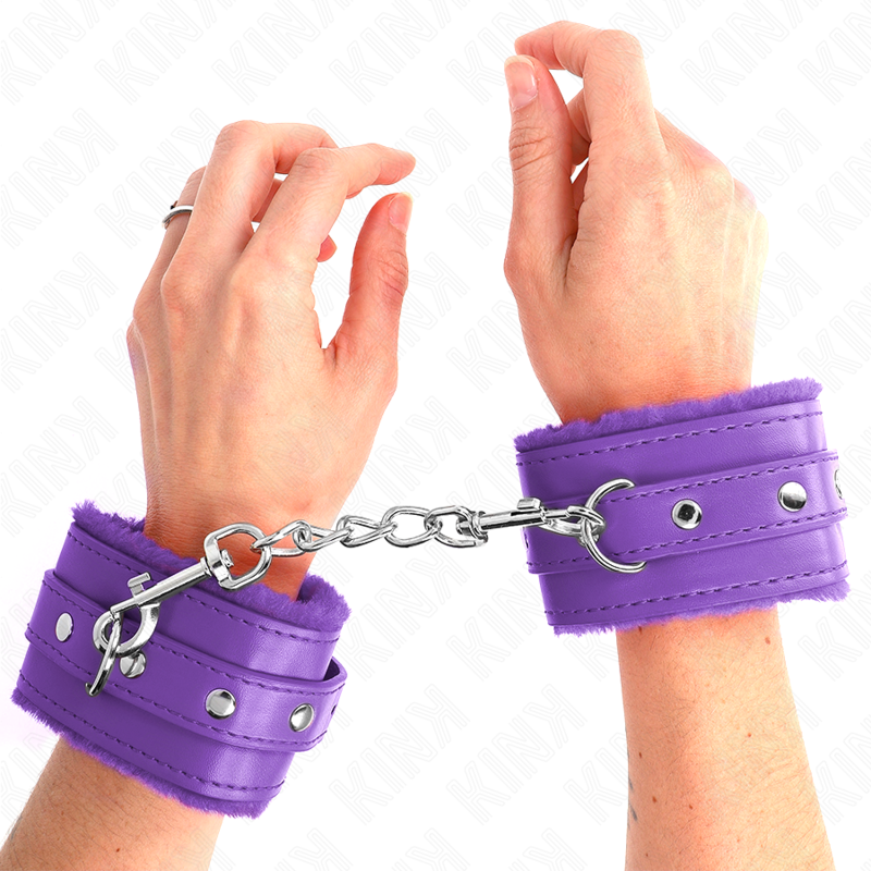 Luxurious Fur Lined Purple Wrist Restraints
