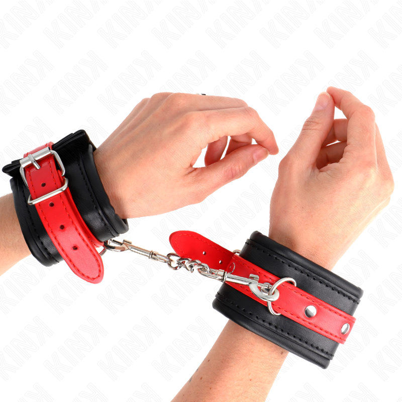 Adjustable Wrist Restraints - Black & Red