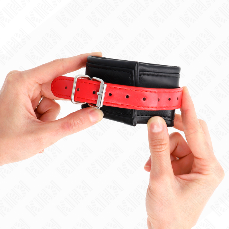 Adjustable Wrist Restraints - Black & Red
