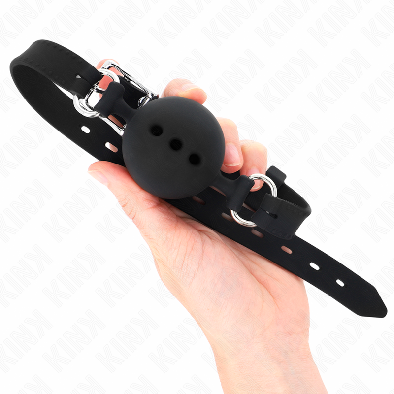 Adjustable Silicone Ball Gag - Black