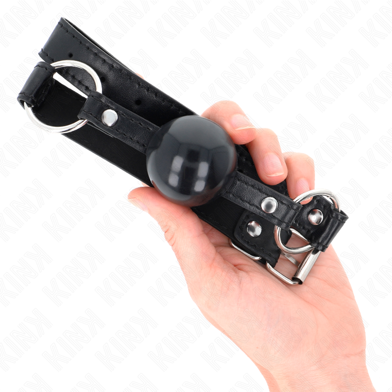 Black TPE Ball Gag 4cm with Straps