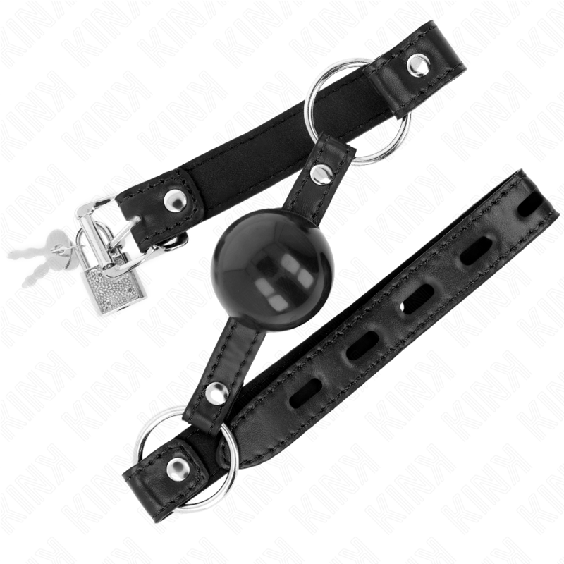 Black TPE Ball Gag 4cm with Straps