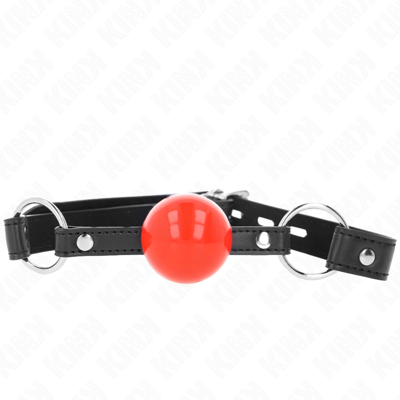 Lockable 4cm Red Ball Gag with Black Strap