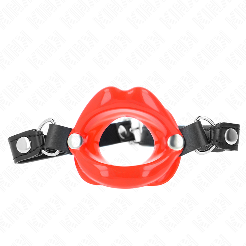 Red Adjustable Leatherette Lip Gag