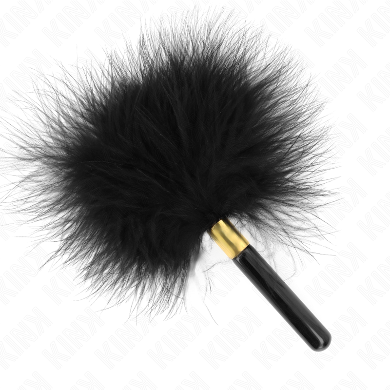 Black Gold Metal Tickle Feathers 18cm