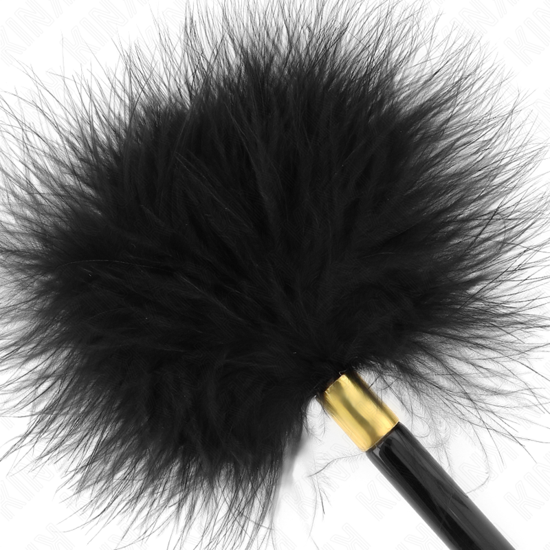Black Gold Metal Tickle Feathers 18cm