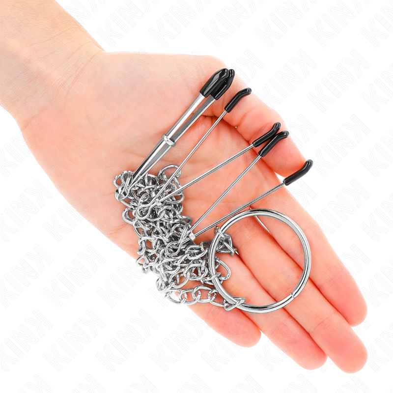 Triple Nipple & Clit Clamps with Chain