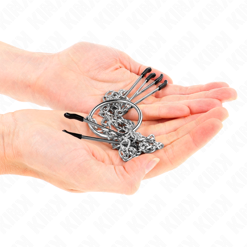 Triple Nipple & Clit Clamps with Chain
