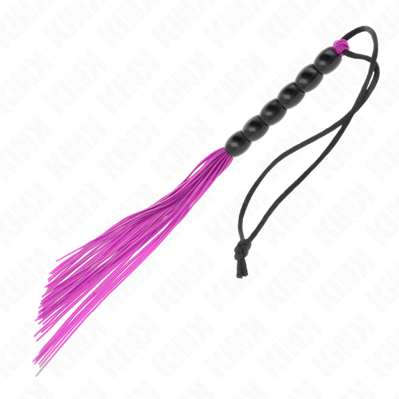 Látigo Mini de Silicona con Cuentas Moradas (26cm)