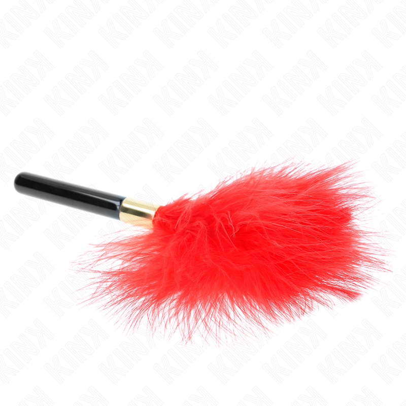 Red Gold Metal Tickle Feathers 18cm