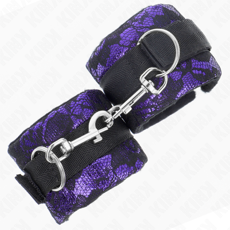 Velvet Lace Wrist Restraints - Purple/Black
