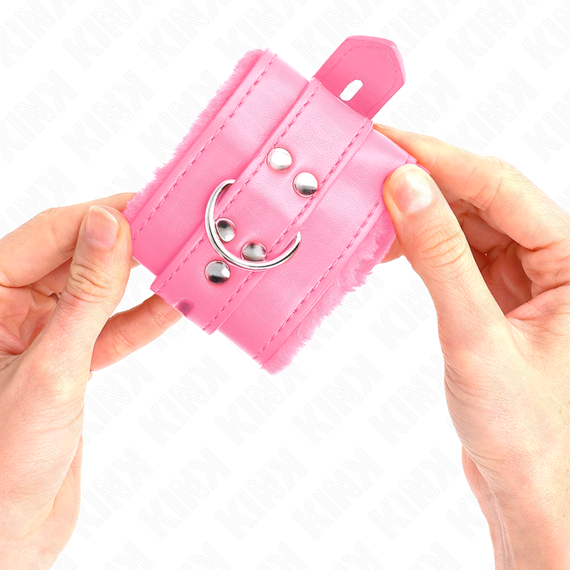Esposas de Muñeca Ajustables con Forro de Piel Rosa