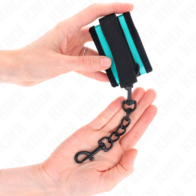 Adjustable Nylon Wrist Restraints - Black/Blue
