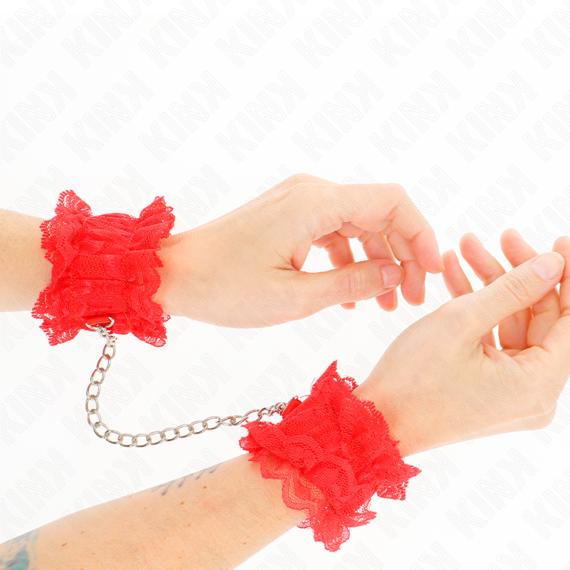 Esposas para Muñecas Elásticas de Encaje Rojo