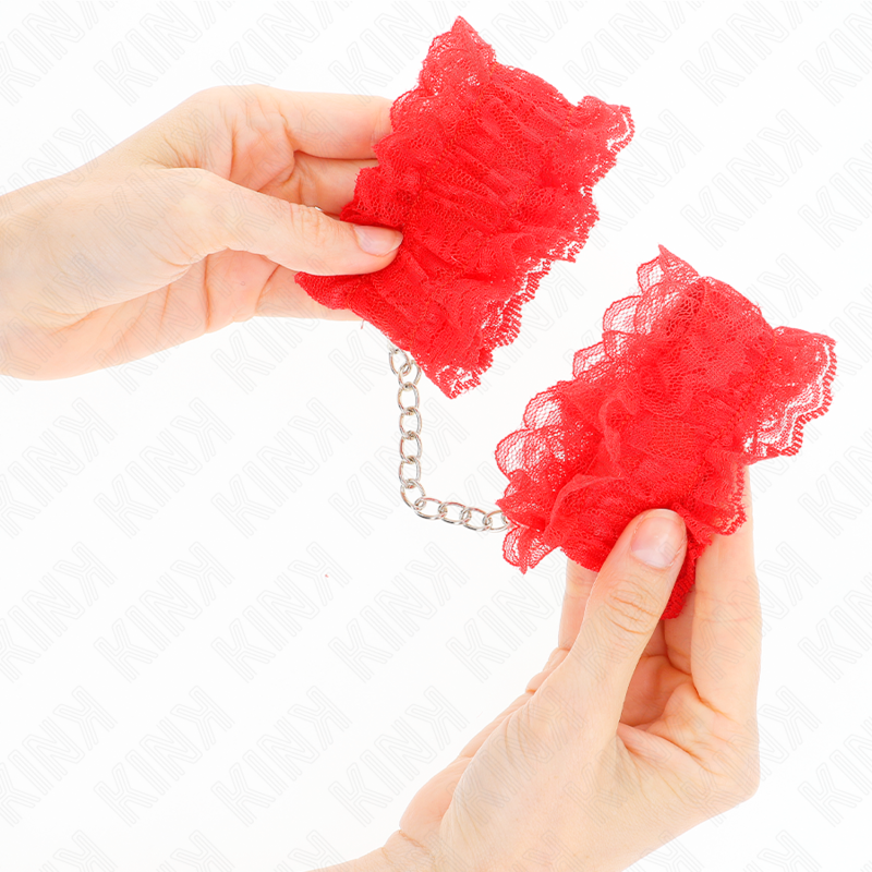 Esposas para Muñecas Elásticas de Encaje Rojo
