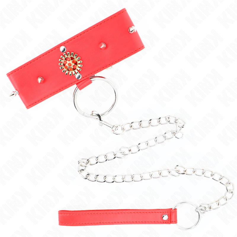 Collar Cinturón de Bondage Diamante Rojo 65cm