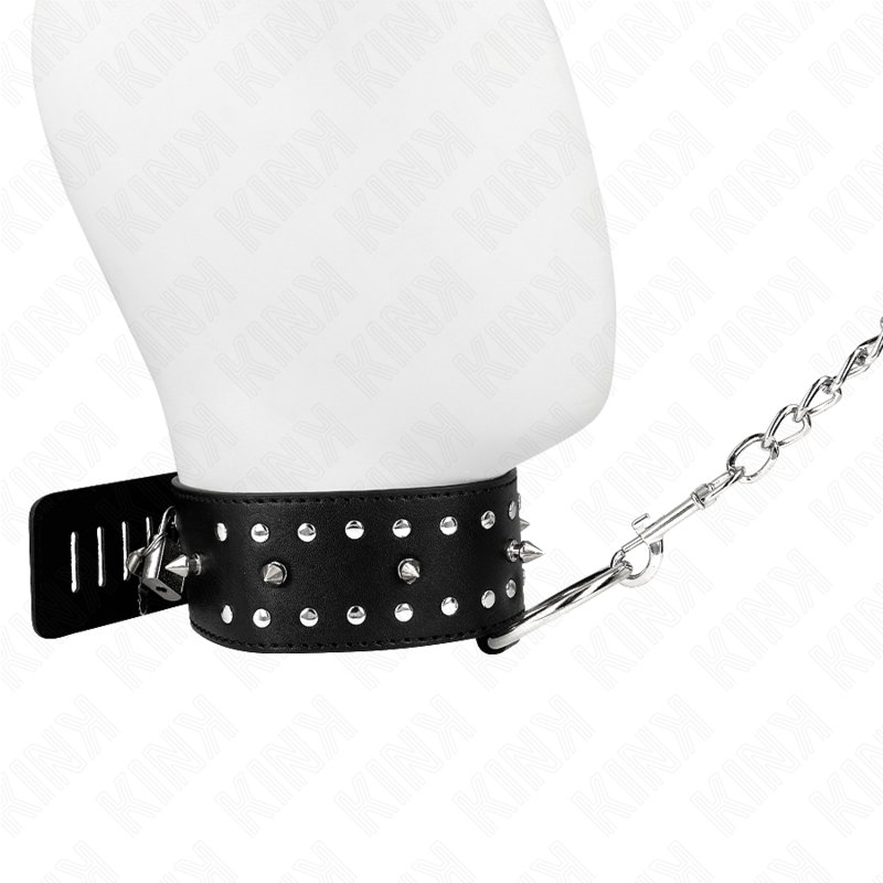 Adjustable Collar Leash with Silver Studs