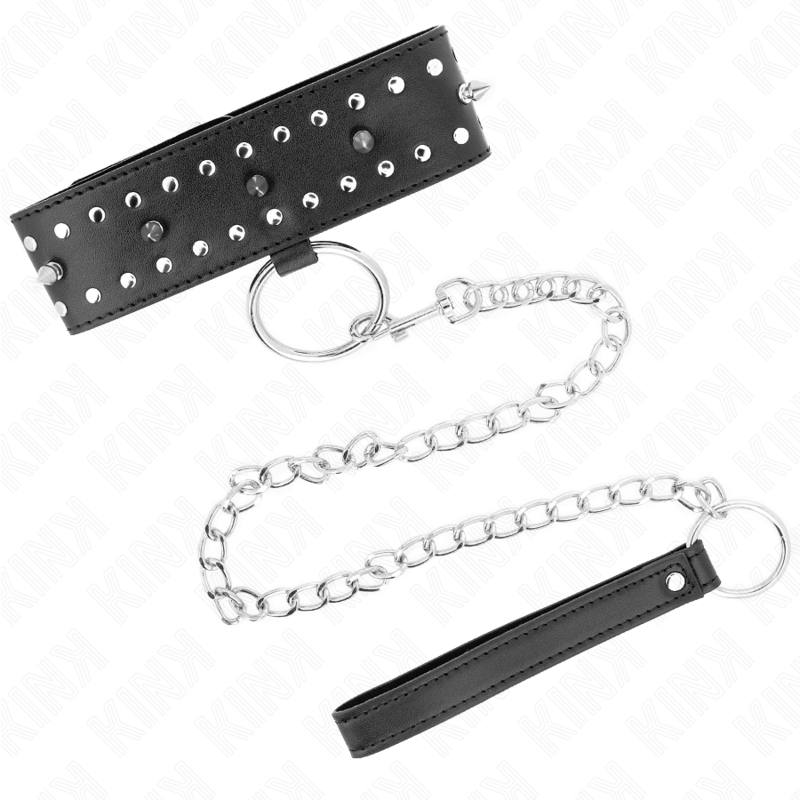 Adjustable Collar Leash with Silver Studs