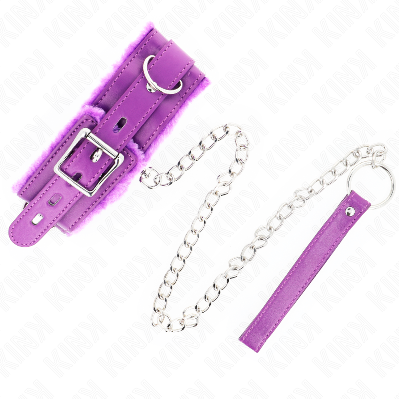 Collar Morado con Correa y Restricciones