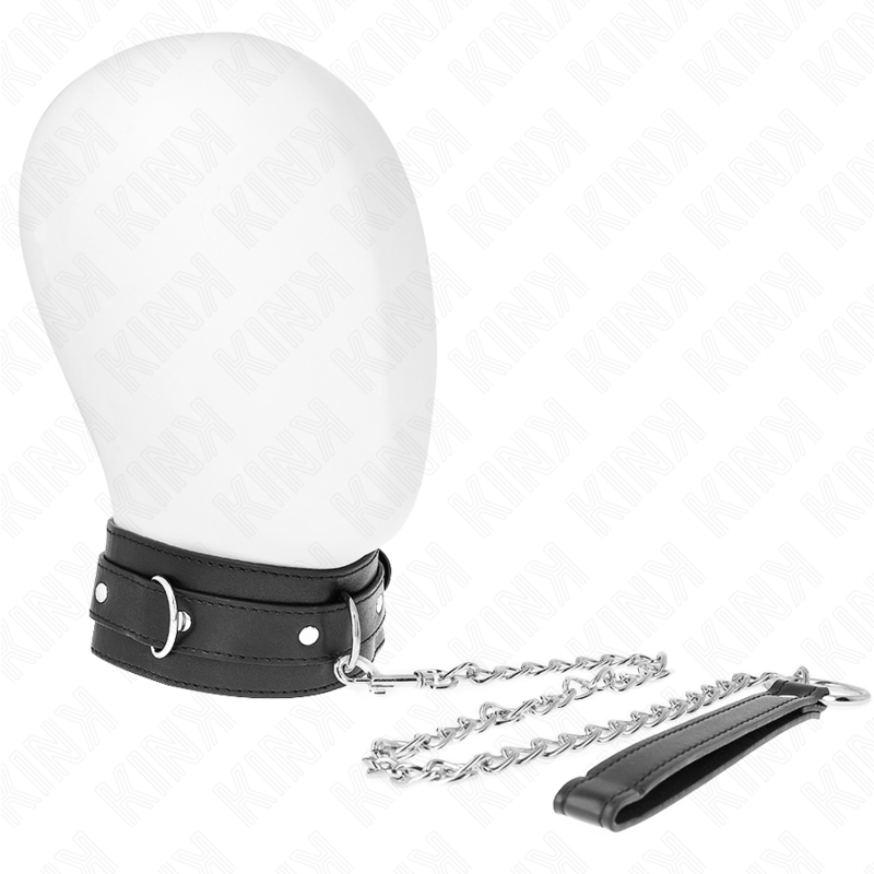 Black BDSM Collar With Leash Belt